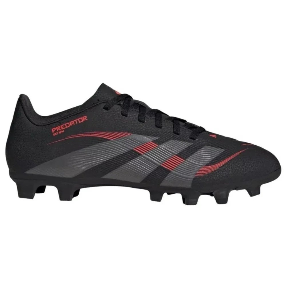 adidas Predator Club FG/MG Soccer Cleats ID1325 Black Red Men's‎ Size 12 NEW